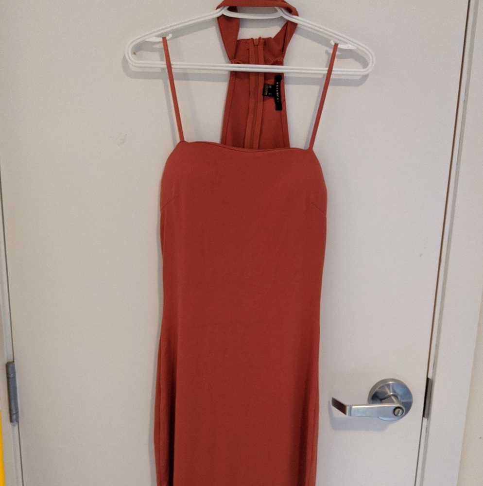 PINK long chocker dress